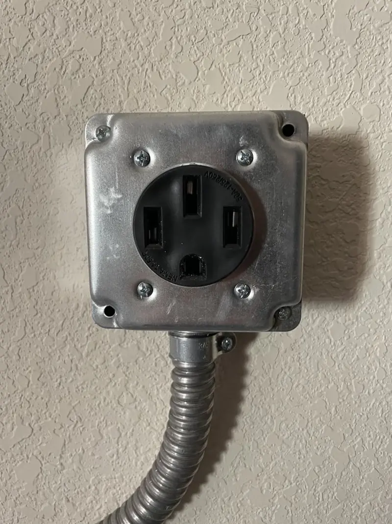 NEMA 14-50 outlet installed for Electrical Panel Upgrade in Milo